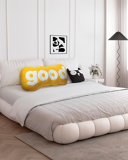 Johnear Headboard Pillow Yellow Plush Reading Pillow Back Support Pillow for Bed Sitting Up Adult Daybed Sofa College Dorm Bed Headboard Backrest Cushion Bolster Throw Pillow Body Pillow Twin - LeafyLoom