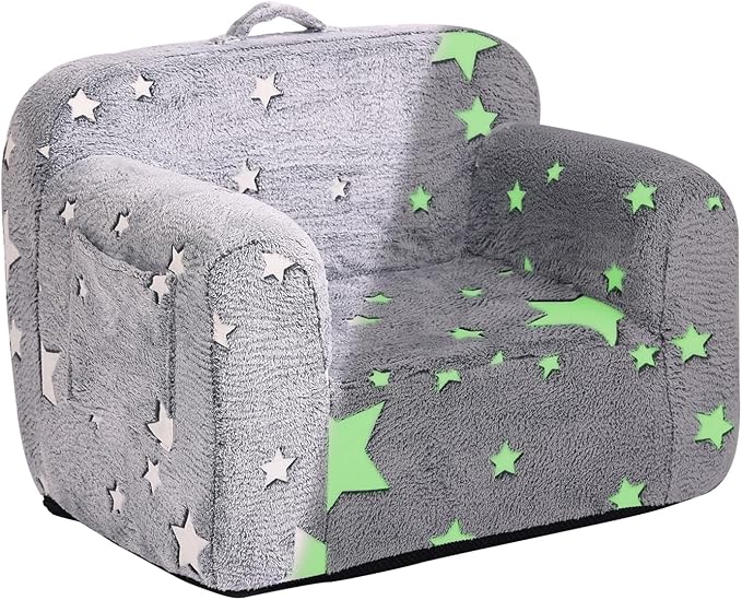 Tiita Kids Foam Chair, Star - Children Sofa with Armrest, Lightweight, Portable, Removable Cover, Side Pockets, Special Design for Girl or Boy - LeafyLoom