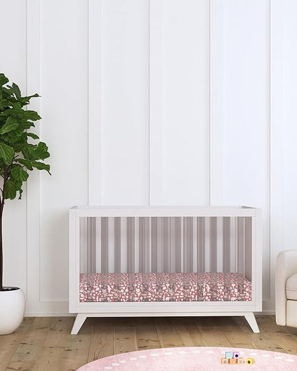 DaVinci Otto 3-in-1 Convertible Crib in White with Acrylic Slats, Greenguard Gold Certified - LeafyLoom