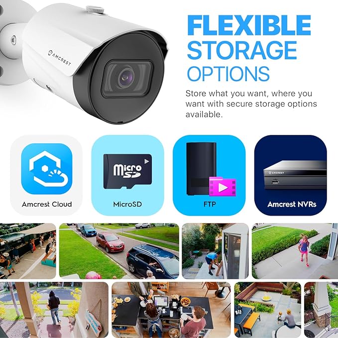 Amcrest UltraHD 5MP Outdoor POE Camera 2592 x 1944p Bullet IP Security Camera, Outdoor IP67 Waterproof, 103° Viewing Angle, 2.8mm Lens, 98.4ft Night Vision, 5-Megapixel, IP5M-B1186EW-28MM (White) Amcrest