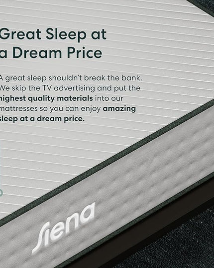 Siena 10” Full Hybrid Plush Mattress - Memory Foam & Innerspring System - 180 Night Trial - Premium Pressure-Relieving Layers - 10 Year Manufacturer Warranty - CertiPUR-US® Certified - LeafyLoom