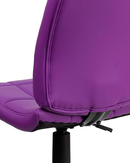 Flash Furniture Clayton Mid-Back Purple Quilted Vinyl Swivel Task Office Chair - LeafyLoom