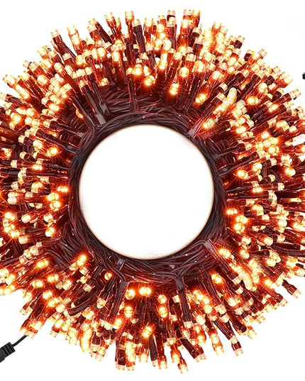 Toodour Halloween Orange Lights, 131ft 350 LED Plug in Halloween String Lights with 8 Modes and Timer, Connectable Outdoor Halloween Lights for Home, Party, Indoor Halloween Decor Toodour