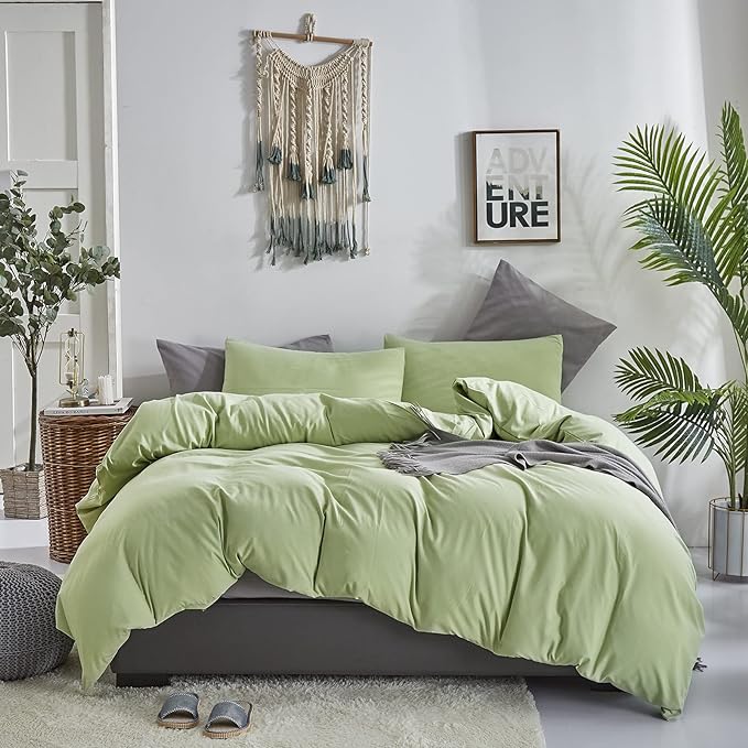 Light Green Comforter Set Cal King Solid Sage Green Bedding Set Lightweight Women Soft Light Mint Green Blanket 3 PCs Durable Comforter Set Cal King Men Breathable Sage Green Bed Comforter Set - LeafyLoom