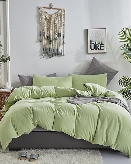 Light Green Comforter Set King Solid Sage Green Bedding Set Lightweight Women Soft Light Mint Green Blanket 3 PCs Durable Comforter Set King Men Breathable Sage Green Bed Comforter Set - LeafyLoom