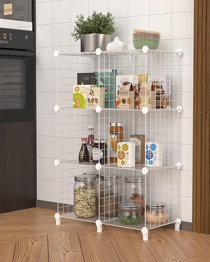 HOMIDEC Closet Organizers and Storage, 12 Storage Cubes, Wire Cube Storage DIY Room Storage Shelf for Garment Racks, Closet, Wardrobe - LeafyLoom
