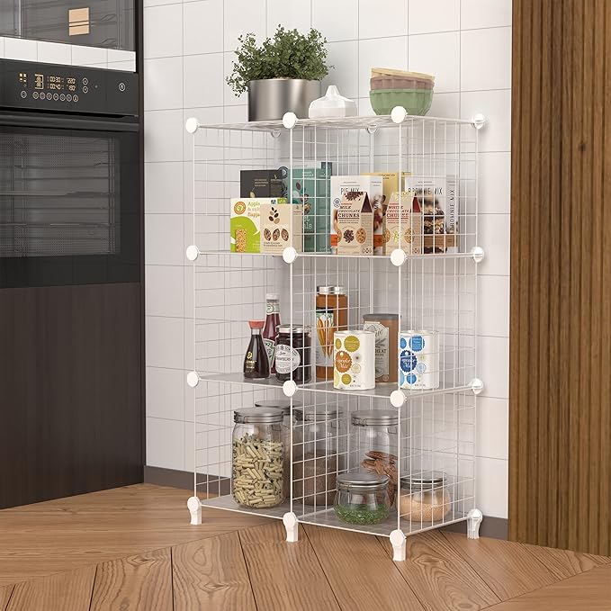 HOMIDEC Closet Organizers and Storage, 12 Storage Cubes, Wire Cube Storage DIY Room Storage Shelf for Garment Racks, Closet, Wardrobe - LeafyLoom
