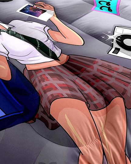 Black Girl Comforter Set Queen Size Bedding Sets for Girls Cute Black Girl Bedding Set African American Girl Soft Microfiber 3 Piece Queen Quilt Sets, 1 Comforter + 2 Pillowcases - LeafyLoom