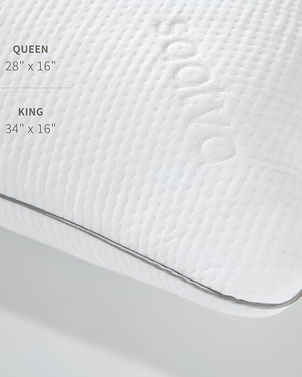 Saatva Graphite Memory Foam Pillow - Cooling Comfort & Contouring Support Ideal for Side Sleepers - Removable & Machine-Washable Cotton Knit Cover - Queen (28" x16) 1 Pack - LeafyLoom