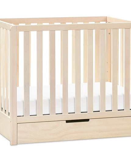 Carter's by DaVinci Colby 4-in-1 Convertible Mini Crib with Trundle Drawer in Washed Natural, Greenguard Gold Certified, Undercrib Storage - LeafyLoom