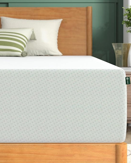 ZINUS 12 Inch Green Tea Memory Foam Mattress, Full, Fiberglass Free, Patented Custom Contour Support, Sturdy Base Foam, CertiPUR-US Certified, Mattress in A Box, White - LeafyLoom
