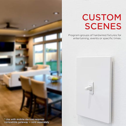 UltraPro Z-Wave Smart Light Switch, Smart Toggle Light Switch, QuickFit & SimpleWire, 3-Way Ready, Works with Alexa, Google Assistant, ZWave Hub Required, Repeater/Range Extender, White, 2 Pack, 54912 UltraPro