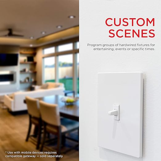 UltraPro Z-Wave Smart Light Switch, Smart Toggle Light Switch, QuickFit & SimpleWire, 3-Way Ready, Works with Alexa, Google Assistant, ZWave Hub Required, Repeater/Range Extender, White, 2 Pack, 54912 UltraPro