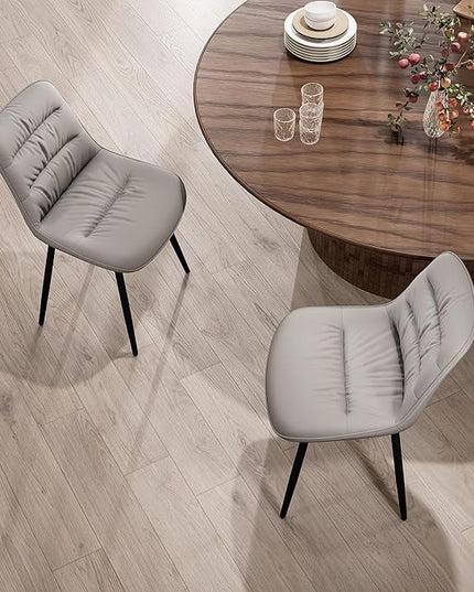 Kidol & Shellder Modern Dining Chairs Set of 2 Kitchen & Dining Room Chairs Upholstered Accent Chair Living Room Chairs Kitchen Chairs Comfy Chair for Bedrooms Waiting Room Home(Gray) - LeafyLoom
