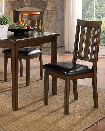 NicBex Dining Table Set for 4 Kitchen Table Set 5Pc Dining Set Wooden Furniture Kitchen Set with 1 Table and 4 Faux Leather Upholstery Chairs for Kitchen, Bar, Living Room, Brown Mix - LeafyLoom