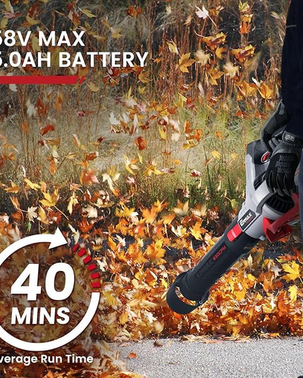 58V 930CFM Cordless Leaf Blower with 5.0AH Battery & Charger (LBL1493J) - LeafyLoom