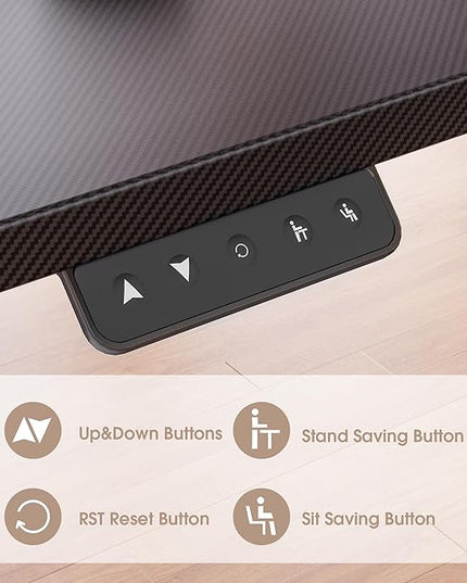 Electric Standing Desk with Monitor Shelf, 63 x 27 Inches Height Adjustable Corner Table, Computer Workstation with Cup Holder and Hook for Home Office, Black, 63x27 Inch - LeafyLoom