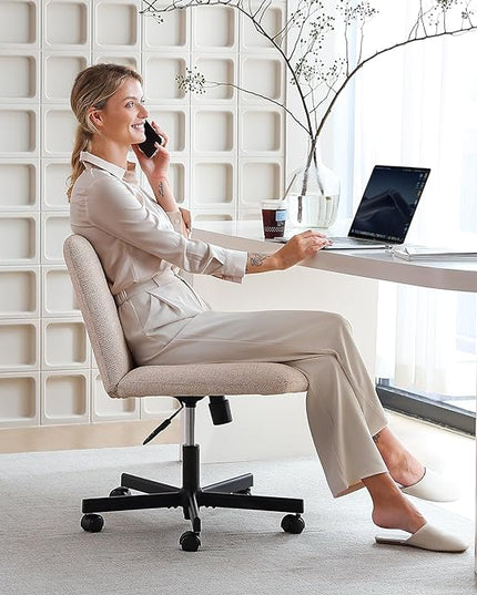 LEAGOO Home Office Desk Chairs Vanity Chair Modern Computer Desk Chair Fabric Desk Chair for Home Office, Bedroom(Mixed color) - LeafyLoom