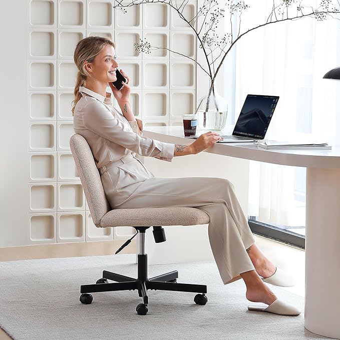 LEAGOO Home Office Desk Chairs Vanity Chair Modern Computer Desk Chair Fabric Desk Chair for Home Office, Bedroom(Mixed color) - LeafyLoom