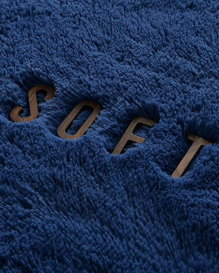 6x9 Large Area Rugs for Living Room, Super Soft Fluffy Modern Bedroom Rug, Navy Blue Indoor Shag Fuzzy Carpets for Girls Kids Nursery Room Home Decor - LeafyLoom