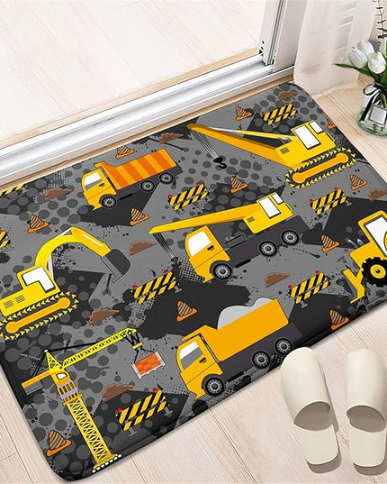 Construction Rugs for Boys Room Play Rug for Cars and Trucks Car Rug Play Mat Kids Rugs for Playroom Car Rug for Boys Room Construction Decor for Boys Room,Grey 2'×3' - LeafyLoom