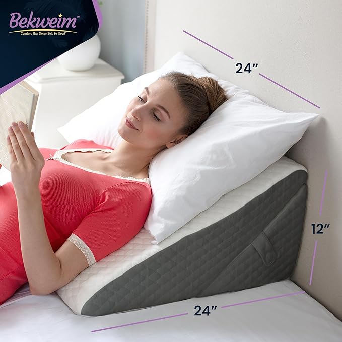 Adjustable Bed Wedge Pillow for Sleep Apnea, Gerd, Acid Reflux, Post Surgery, Heartburn - Foam Wedge Pillow for Back Pain Relief, Sleep Apnea Pillow Wedge or Bed Wedge Pillow for Sleeping for Seniors - LeafyLoom