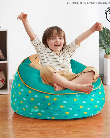 Idea Nuova Cocomelon Hillside by pod Kids Plush Bean Bag Chair, 24"x24"x25,Ages 3+ - LeafyLoom
