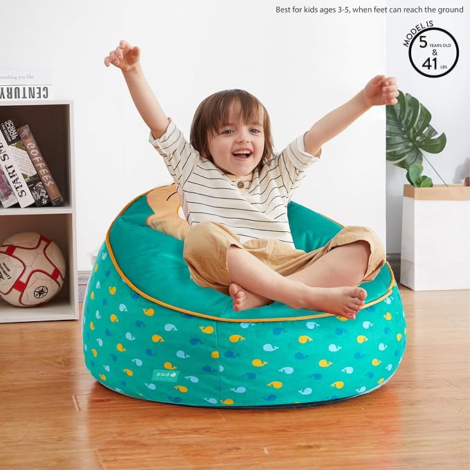 Idea Nuova Cocomelon Hillside by pod Kids Plush Bean Bag Chair, 24"x24"x25,Ages 3+ - LeafyLoom