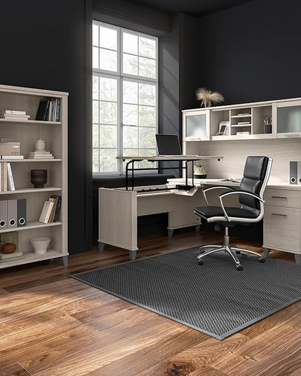 Bush Furniture Somerset 72W Office Desk with Drawers in Sand Oak - LeafyLoom