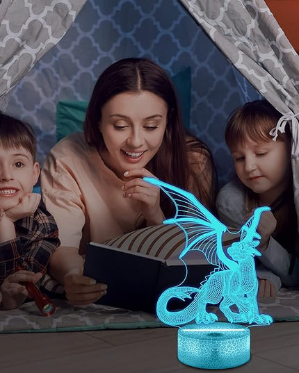 Lampeez Dragon Gifts,Dragon Night Lamp for Kids with Remote & 16 Color Changing Nightlight, Dimmable,Creative Gift Idea as Xmas Holiday Birthday Gifts - LeafyLoom