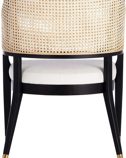 Safavieh Couture Home Collection Rogue Black/Natural Rattan Living Room Dining Accent Chair (Fully Assembled) SFV4106A - LeafyLoom