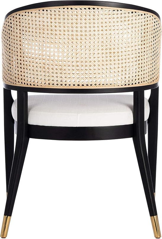 Safavieh Couture Home Collection Rogue Black/Natural Rattan Living Room Dining Accent Chair (Fully Assembled) SFV4106A - LeafyLoom