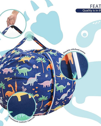 Aubliss Stuffed Animal Bean Bag Storage Chair (Dinosaur, Medium (32'')) - LeafyLoom