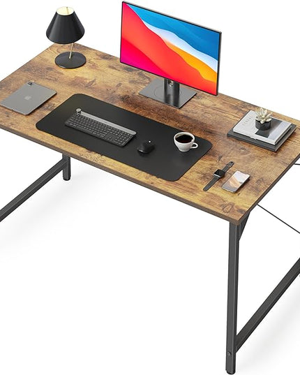 CubiCubi Computer Desk, 40 inch Home Office Small Desk, Modern Simple Style PC Table for Home, Office, Study, Writing, Vintage Brown - LeafyLoom