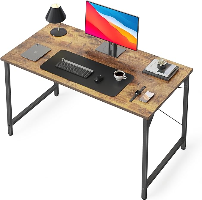 CubiCubi Computer Desk, 40 inch Home Office Small Desk, Modern Simple Style PC Table for Home, Office, Study, Writing, Vintage Brown - LeafyLoom