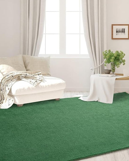 Area Rugs for Bedroom Living Room, 6x9 Green Super Soft Comfy Thickened Memory-Foam Indoor Carpets, Modern Aesthetic Minimalist Carpet for Boys Girls Adults Apartment Nursery Home Décor - LeafyLoom