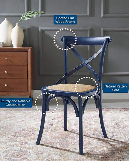 Modway Gear Side, Dining Chair, Midnight Blue - LeafyLoom