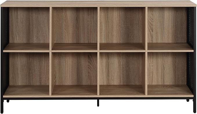 OSP Home Furnishings Ace Contemporary Modern Storage Cube Bookcase, 8 Cubes, River Oak Finish - LeafyLoom