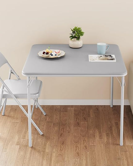 IDEALHOUSE Portable Folding Card Table and Chair Set of 5, PU Upholstered Foldable Table, and All Metal Folding Chairs, Table and Chairs Suitable for Dining Room, Living Room, Office, Camping - LeafyLoom