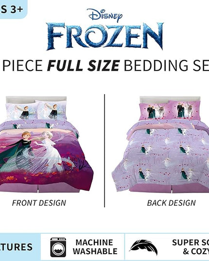 Disney Frozen 2 Kids Bedding Super Soft Comforter And Sheet Set, 5 Piece Full Size, "Official" Disney Product By Franco - LeafyLoom
