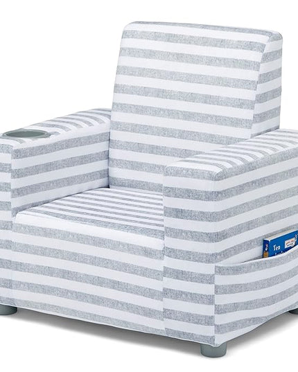 GAP GapKids Upholstered Chair, Grey/White - LeafyLoom
