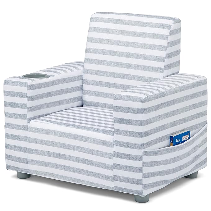 GAP GapKids Upholstered Chair, Grey/White - LeafyLoom