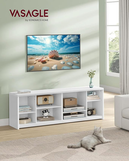 VASAGLE TV Stand for TVs up to 75 Inches, Entertainment Center with Storage Shelves, TV Console Table, Easy to Assemble, TV Cabinet for Living Room, Bedroom, Cloud White ULTV112W01 - LeafyLoom