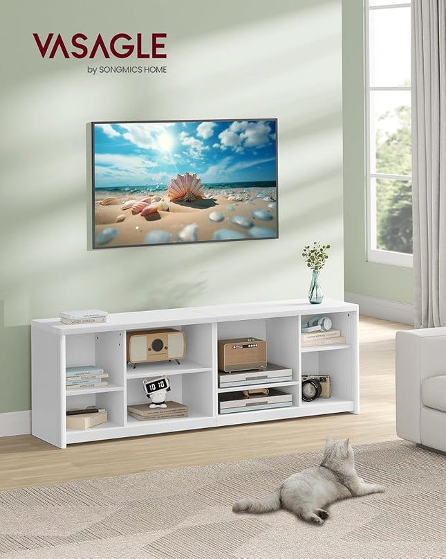 VASAGLE TV Stand for TVs up to 75 Inches, Entertainment Center with Storage Shelves, TV Console Table, Easy to Assemble, TV Cabinet for Living Room, Bedroom, Cloud White ULTV112W01 - LeafyLoom
