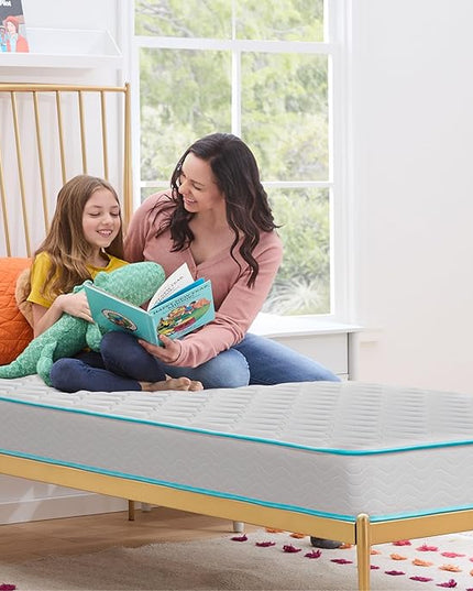 Linenspa 6 Inch Mattress - Firm Feel - Bonnell Spring with Foam Layer - Mattress in a Box - Youth or Kids Bed - Guest Bedroom - Durable and Breathable Support - Affordable - Narrow Twin Size, Grey - LeafyLoom