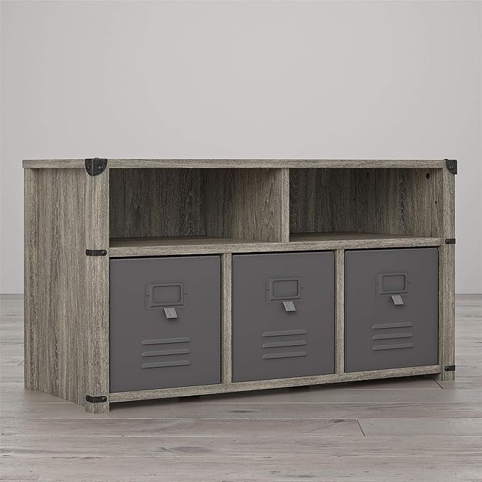 Little Seeds Nova Bedroom Grey Storage Bench, Gray Oak - LeafyLoom