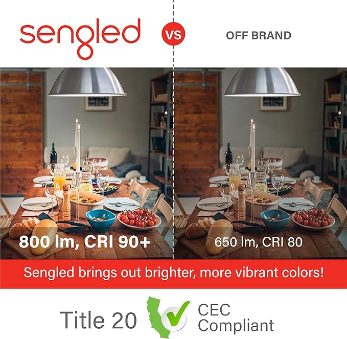 Sengled Alexa Light Bulb, S1 Auto Pairing with Alexa Devices, Warm Light Bulbs, Smart Light Bulbs that Work with Alexa, Bluetooth Mesh Smart Home Lighting, E26 60W Equivalent, 800LM, 2-Pack Sengled