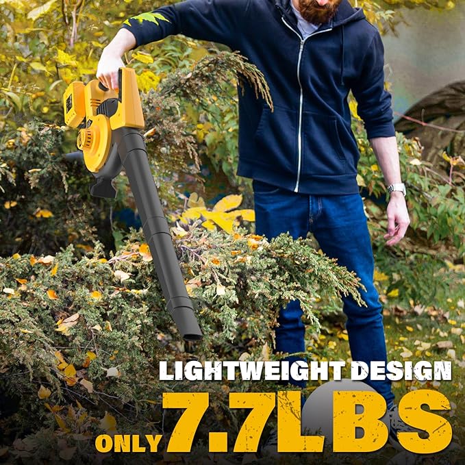 Cordless Leaf Blower & Vacuum, 3-in-1 Leaf Vacuum Mulcher with Bag, 40V 330CFM Battery Leaf Blower with 2x4.0Ah Battery & Charger for Lawn Care, 5-Speeds Variable Control - LeafyLoom