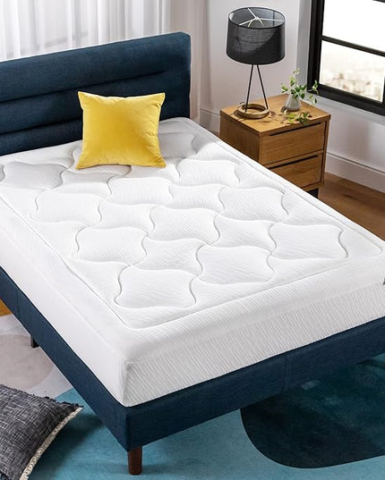 ZINUS 10 Inch Cloud Memory Foam Mattress, Queen, Fiberglass Free, Pressure Relieving, Mattress in A Box, CertiPUR-US Certified, White - LeafyLoom