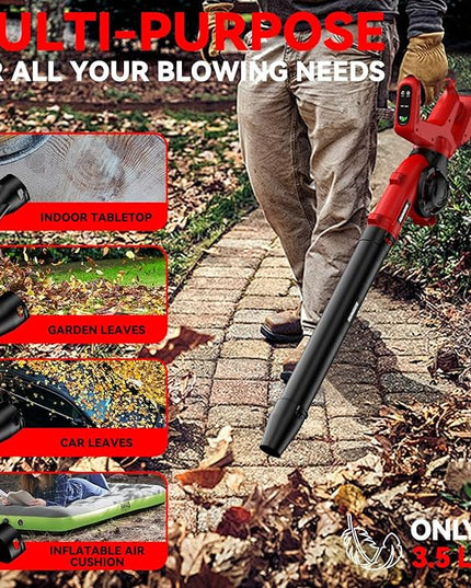 Leaf Blower, Cordless Leaf Blower for Milwaukee M18 Battery, 3 Speed Modes Up to 200MPH, 270° Rotatable Electric Leaf Blower with 4 Blowing Nozzles for Lawn Care and Yard(Battery Not Included) - LeafyLoom